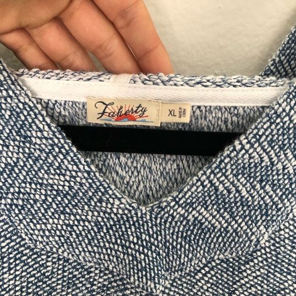 Faherty Hoodie Sweatshirt Whitewater Blue Terrycloth X Large - Picture 4 of 6